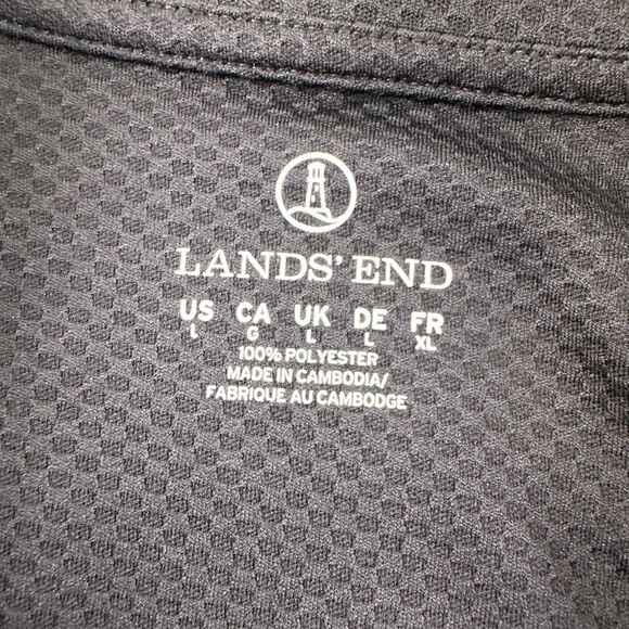 Lands End Quarter Zip Pullover Black Performance Lightweight Stretch Women Large - Picture 12 of 12